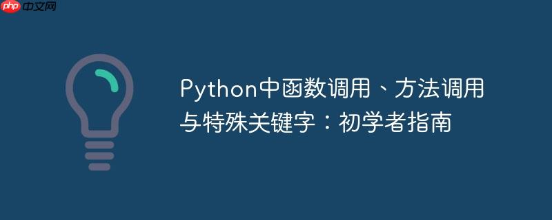 Python中函数调用、方法调用与特殊关键字：初学者指南