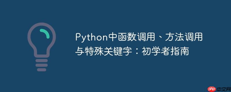 Python中函数调用、方法调用与特殊关键字：初学者指南