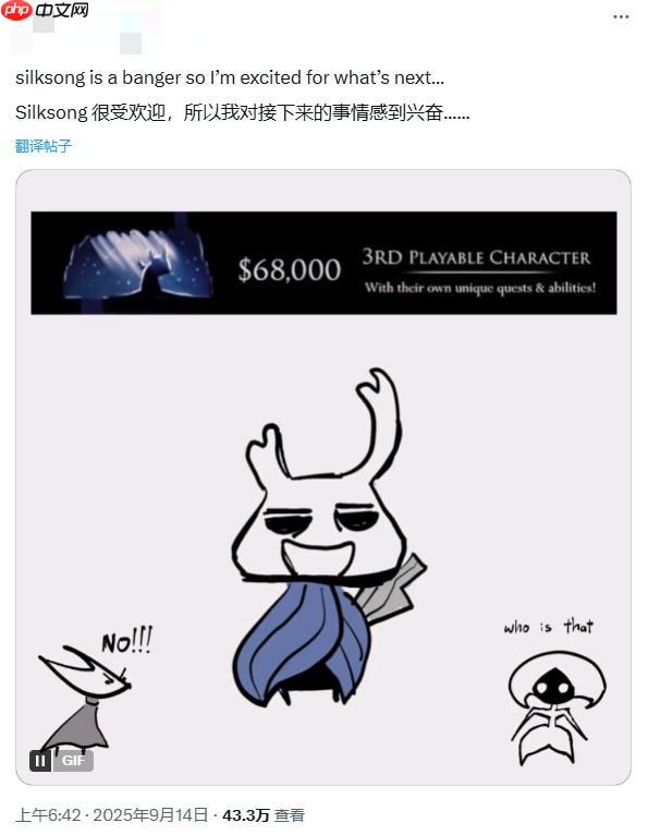 这么早就幸幻想?玩家热议《空洞骑士》下一作主角