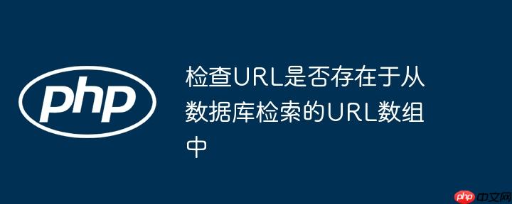 检查URL是否存在于从数据库检索的URL数组中