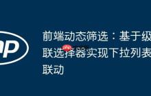 前端動態(tài)篩選：基于級聯(lián)選擇器實(shí)現(xiàn)下拉列表聯(lián)動