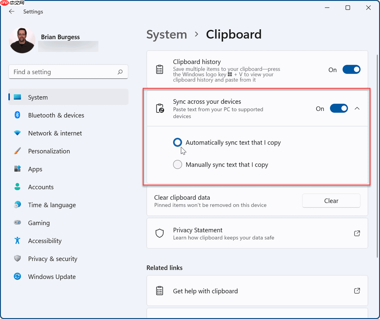Win11如何清除剪贴板历史记录 Win11同步剪贴板历史记录