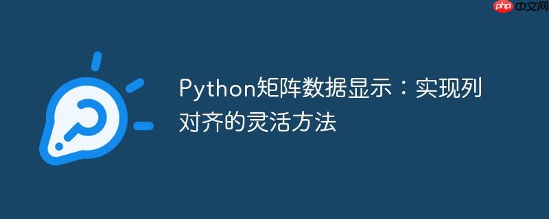 Python矩阵数据显示：实现列对齐的灵活方法