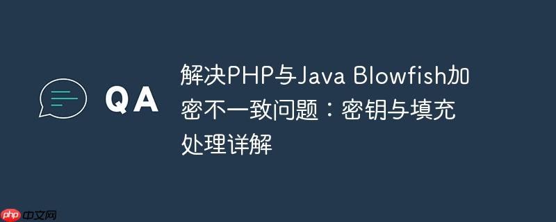 解决PHP与Java Blowfish加密不一致问题：密钥与填充处理详解