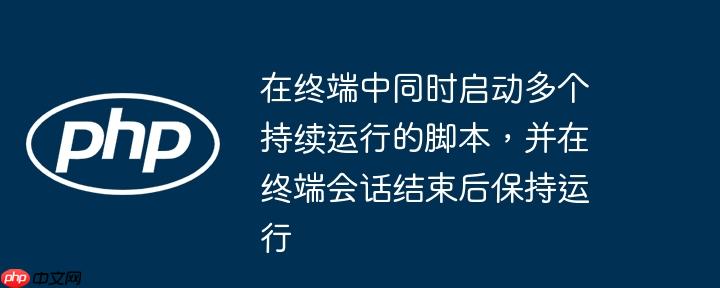 在终端中同时启动多个持续运行的脚本,并在终端会话结束后保持运行