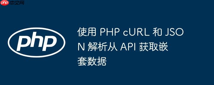 使用 PHP cURL 和 JSON 解析从 API 获取嵌套数据
