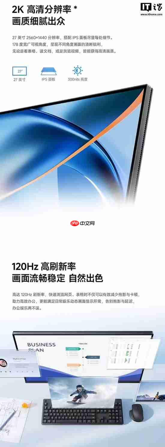 2K120Hz 799元!REDMI显示器A27Q多功能支架版2026款开售
