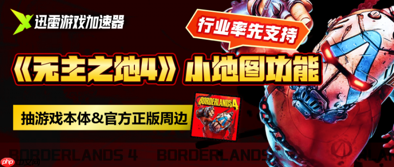 迅雷游戏加速器率先上线《无主之地4》“小地图导航”功能