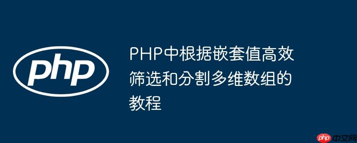 PHP中根据嵌套值高效筛选和分割多维数组的教程