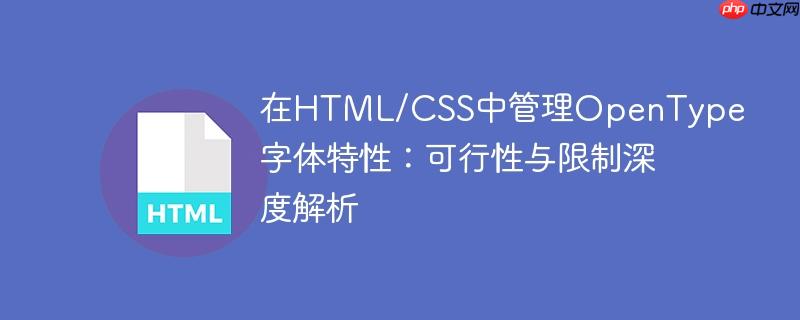 在HTML/CSS中管理OpenType字体特性：可行性与限制深度解析