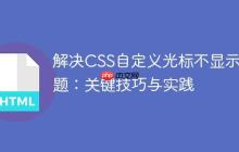 解决CSS自定义光标不显示问题:关键技巧与实践
