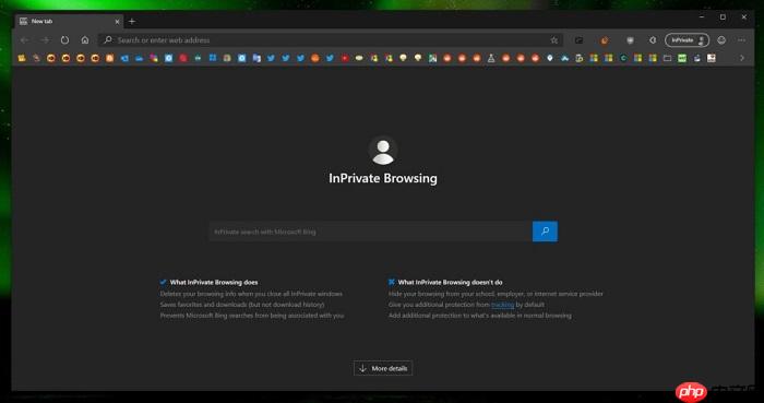 Win10 Edge浏览器调整InPrivate 隐私浏览界面