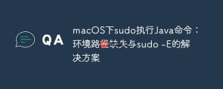 macOS下sudo执行Java命令：环境路径缺失与sudo -E的解决方案