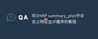 在SHAP summary_plot中自定义特征显示顺序的教程