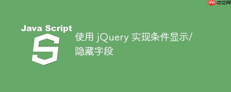 使用 jquery 实现条件显示/隐藏字段