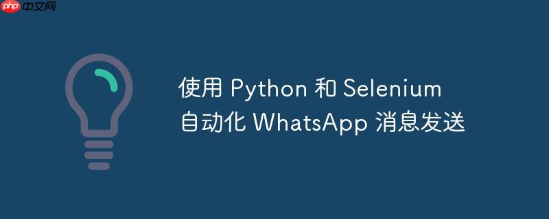 使用 python 和 selenium 自动化 whatsapp 消息发送