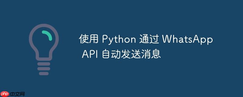 使用 python 通过 whatsapp api 自动发送消息