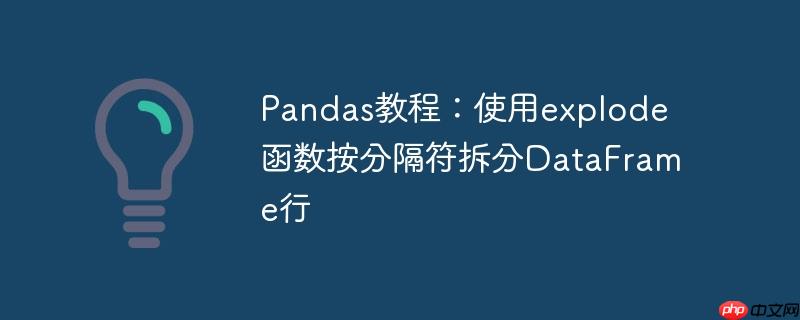 Pandas教程：使用explode函数按分隔符拆分DataFrame行
