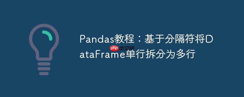 Pandas教程：基于分隔符将DataFrame单行拆分为多行
