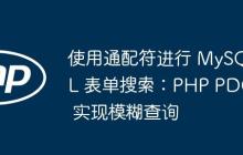 使用通配符进行 MySQL 表单搜索：PHP PDO 实现模糊查询