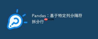 Pandas：基于特定列分隔符拆分行