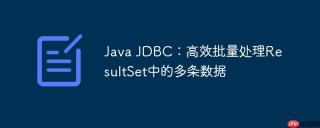 Java JDBC：高效批量处理ResultSet中的多条数据