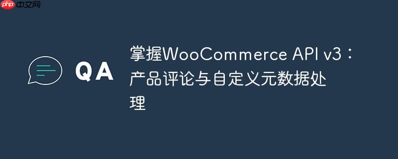 掌握WooCommerce API v3：产品评论与自定义元数据处理