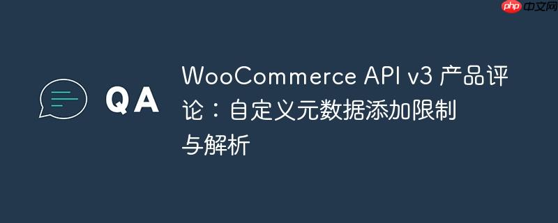WooCommerce API v3 产品评论:自定义元数据添加限制与解析