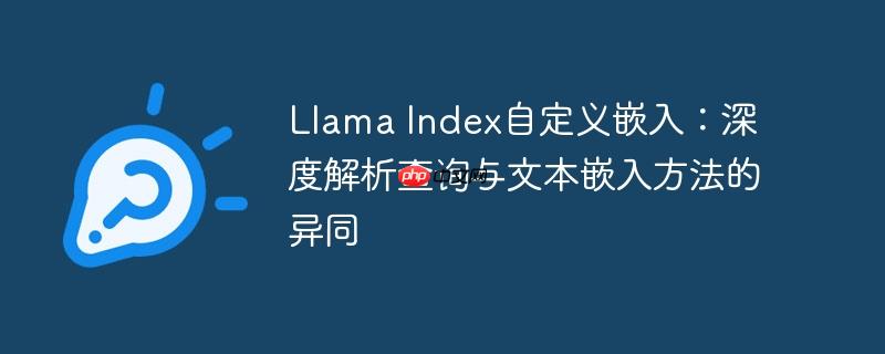 Llama Index自定义嵌入：深度解析查询与文本嵌入方法的异同