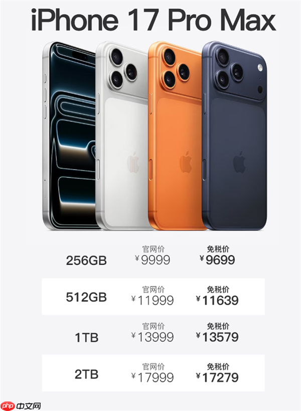 今天开售！海南免税版iPhone 17系列价格出炉：5699元起 最高优惠720元