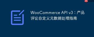 WooCommerce API v3：产品评论自定义元数据处理指南