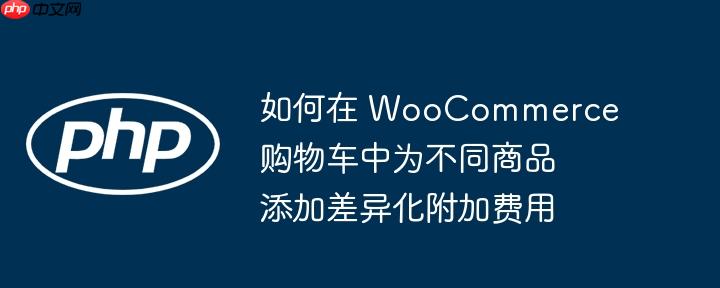 如何在 WooCommerce 购物车中为不同商品添加差异化附加费用
