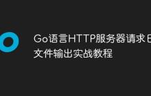 Go语言HTTP服务器请求日志文件输出实战教程