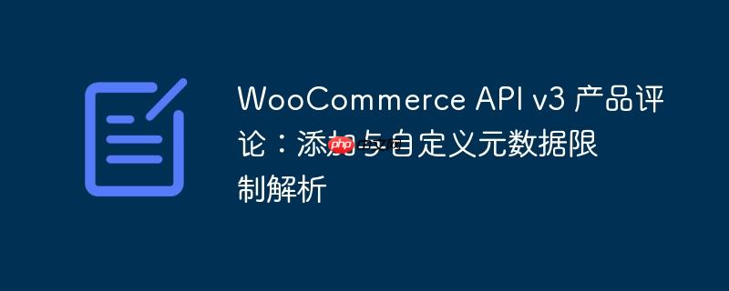 WooCommerce API v3 产品评论:添加与自定义元数据限制解析