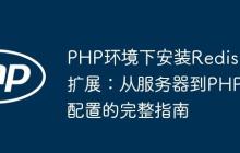 PHP环境下安装Redis扩展:从服务器到PHP配置的完整指南