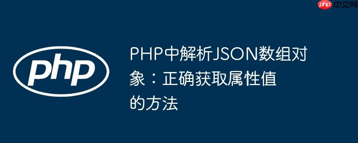 PHP中解析JSON数组对象:正确获取属性值的方法