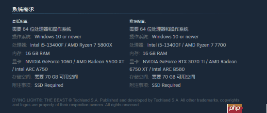 《消逝的光芒：困兽》PC版现已开启预载！将近60GB量大管饱