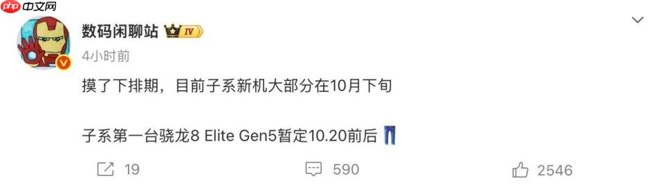 iQOO 15将在10月20日前后发布，配备更优秀2K屏幕