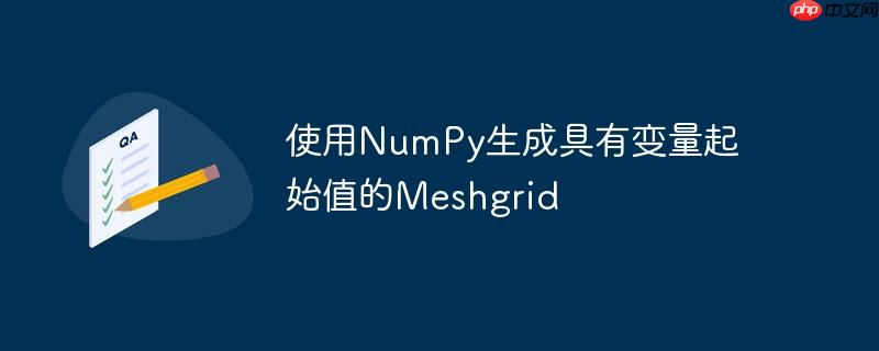使用NumPy生成具有变量起始值的Meshgrid