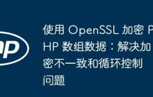 使用 OpenSSL 加密 PHP 数组数据：解决加密不一致和循环控制问题