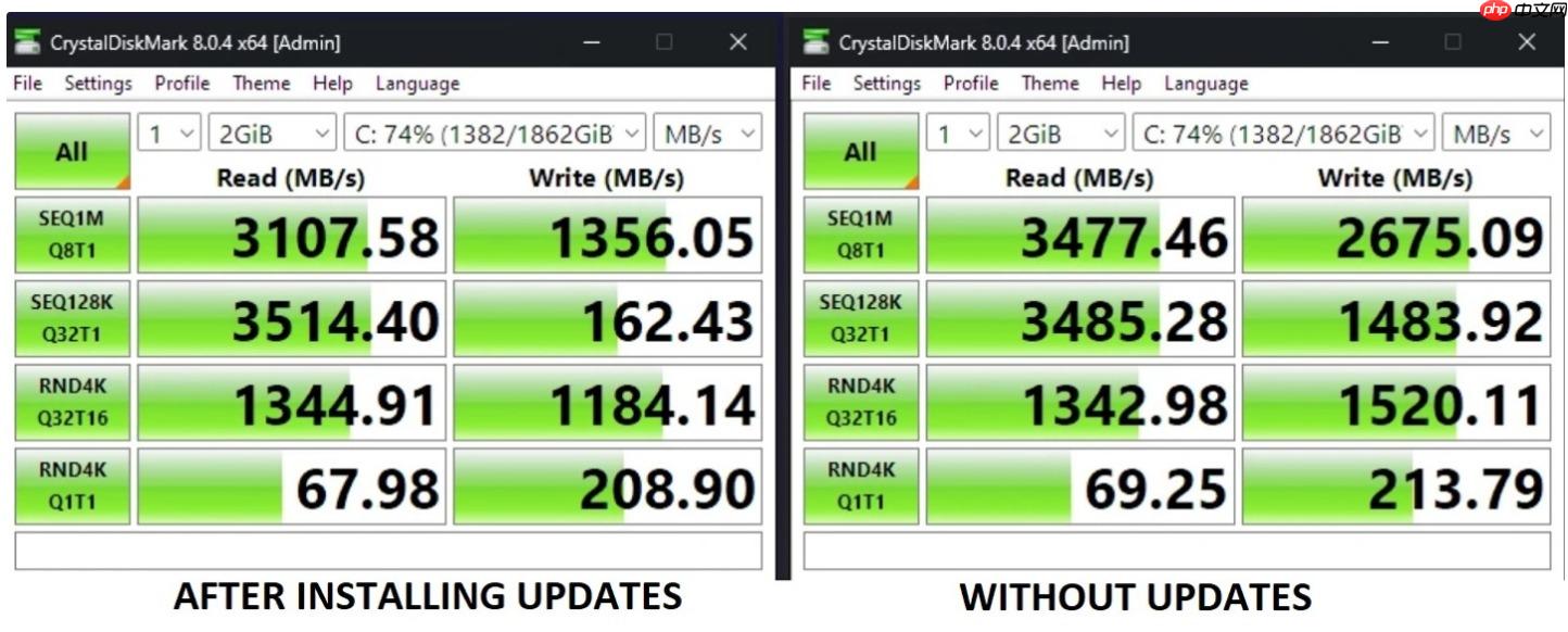 Win11更新补丁导致SSD固态硬盘速度下降