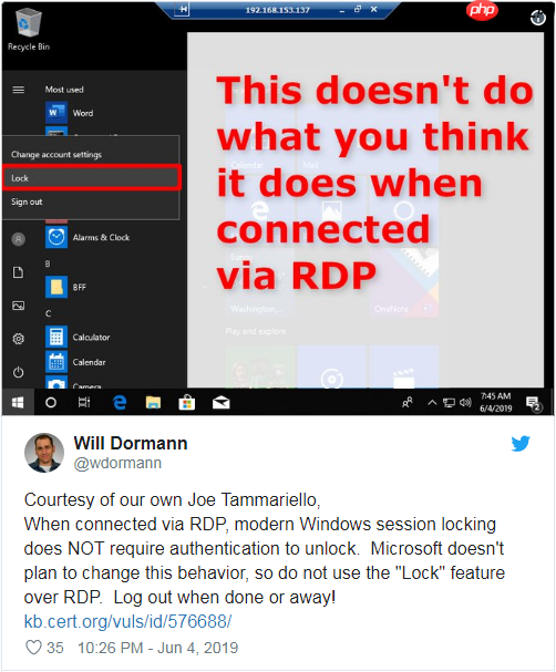 Win10 1903远程桌面存在网络身份验证bug，微软称是新功能