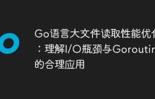 Go语言大文件读取性能优化：理解I/O瓶颈与Goroutine的合理应用