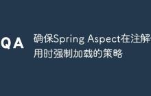 确保Spring Aspect在注解使用时强制加载的策略
