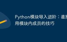 Python模块导入进阶：直接引用模块内成员的技巧