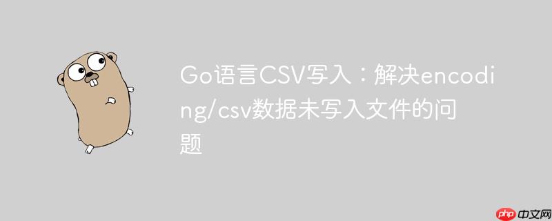 Go语言CSV写入:解决encoding/csv数据未写入文件的问题