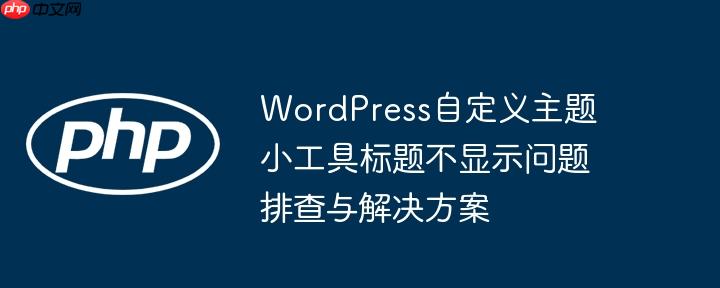 WordPress自定义主题小工具标题不显示问题排查与解决方案