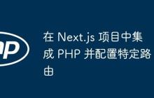 在 Next.js 项目中集成 PHP 并配置特定路由