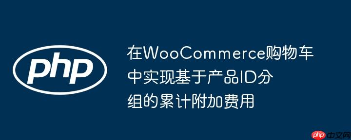 在WooCommerce购物车中实现基于产品ID分组的累计附加费用