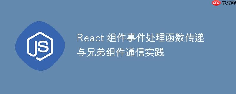 React 组件事件处理函数传递与兄弟组件通信实践